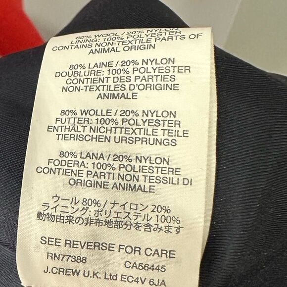 Jcrew melton wool Duffel coat Orange/ red Manifattura di Carmignano sz 2 hooded - Picture 6 of 7